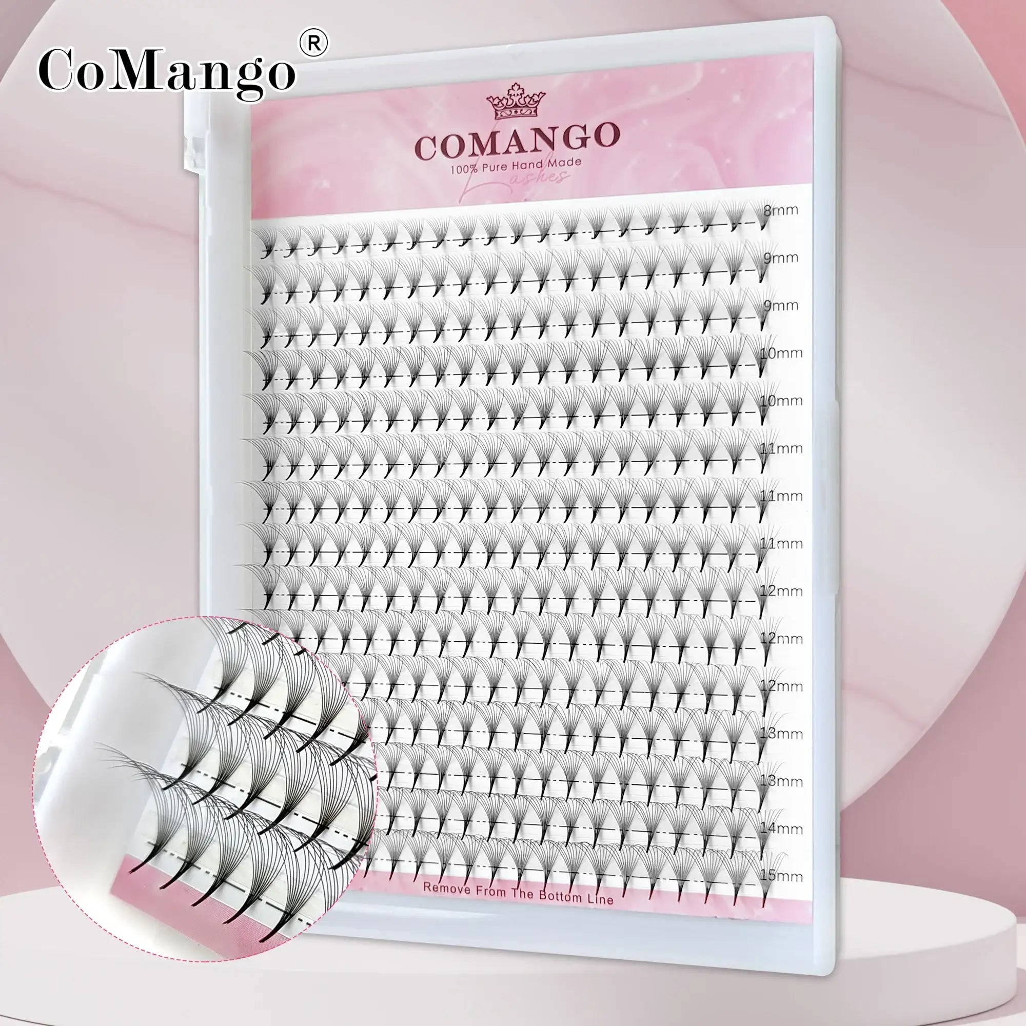 CoMango Wispy Pointy Base Premade Russian Volume Fans 3D 6D 10D 12D 14D 16D Lashes Extension 300 Fans False Mink Eyelashes False Eyelashes Tidesmit