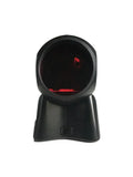 Used barcode scanner base with red laser light in the front window