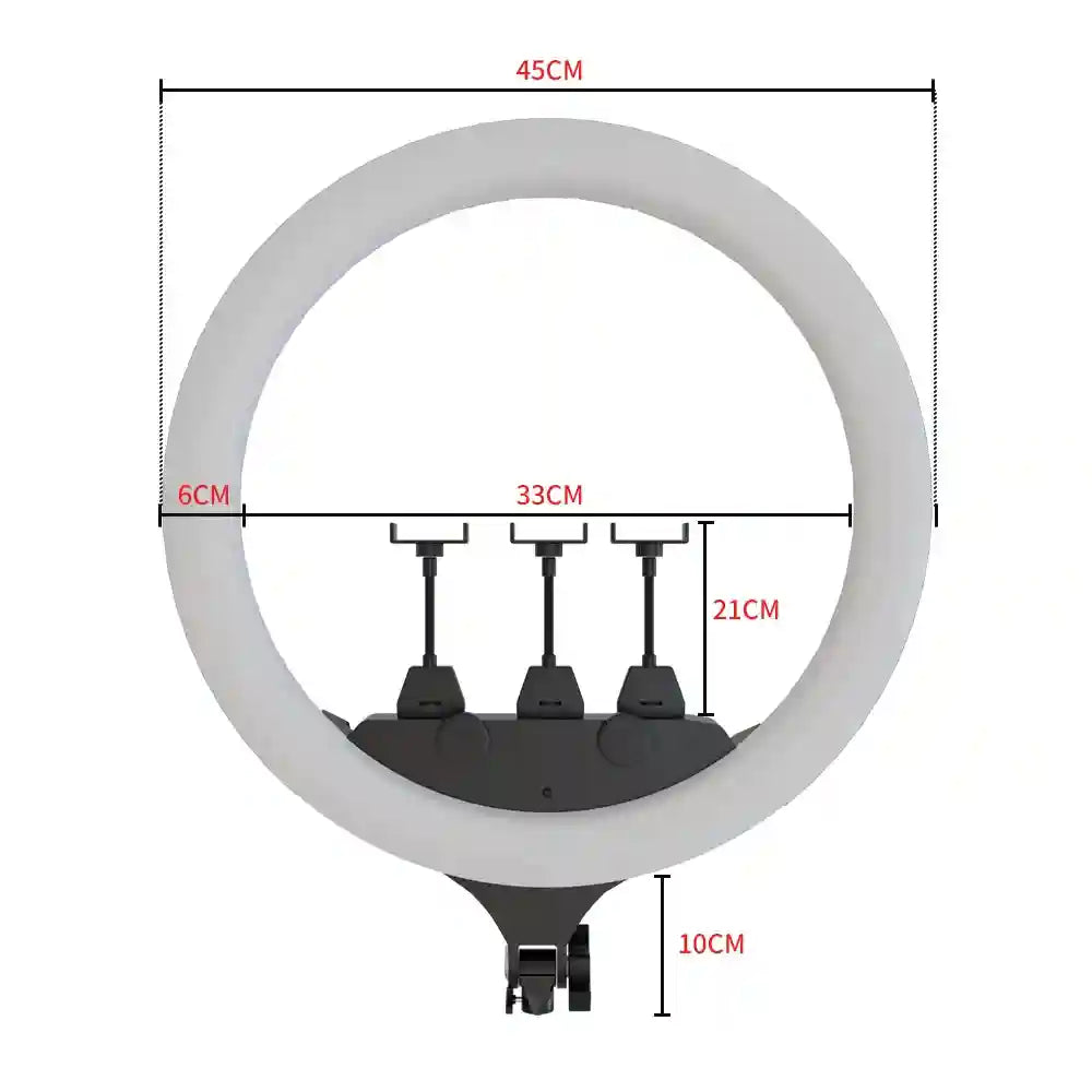 18 Inch LED Ring Light with Adjustable Tripod Stand for Content Creation Tidesmit
