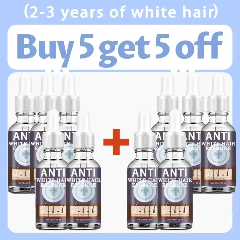 Hair essence serum multi-pack with several clear dropper bottles