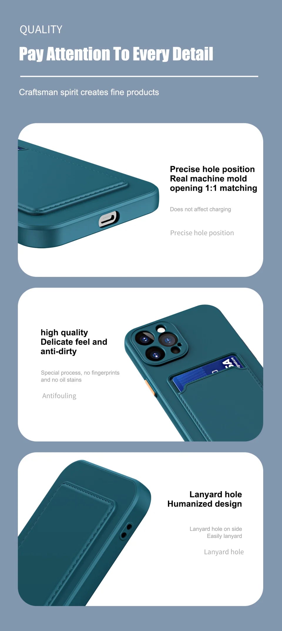 Silicone Wallet Case for iPhone - Shock-Absorbing Slim Fit Cover Tidesmit