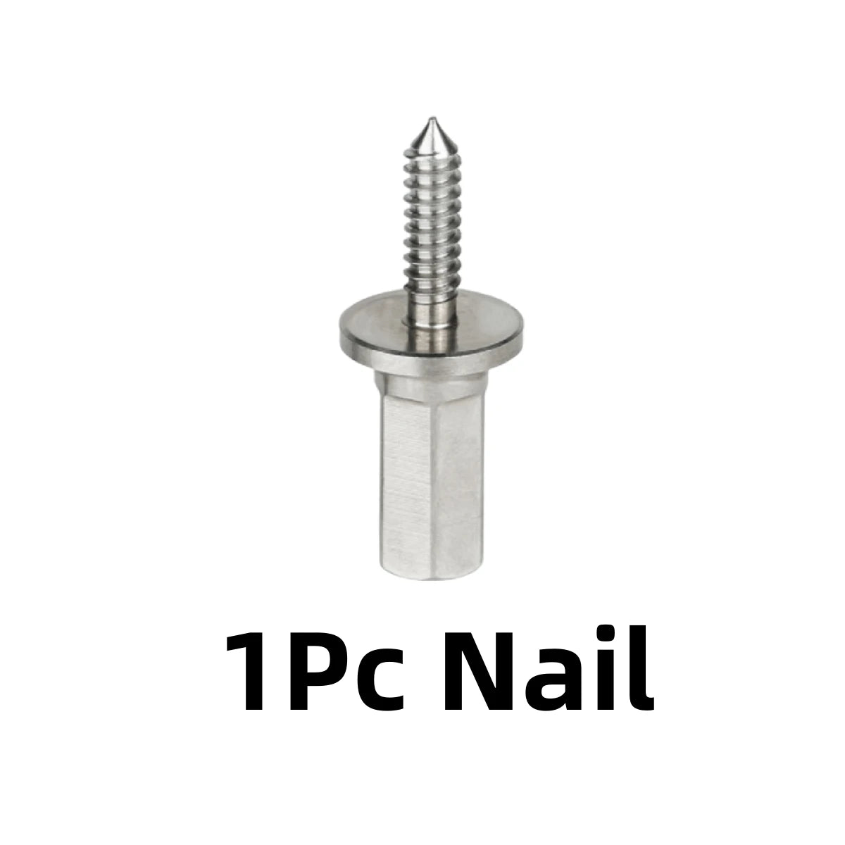 Metal dowel maker nail pin with silver finish and pointed screw tip