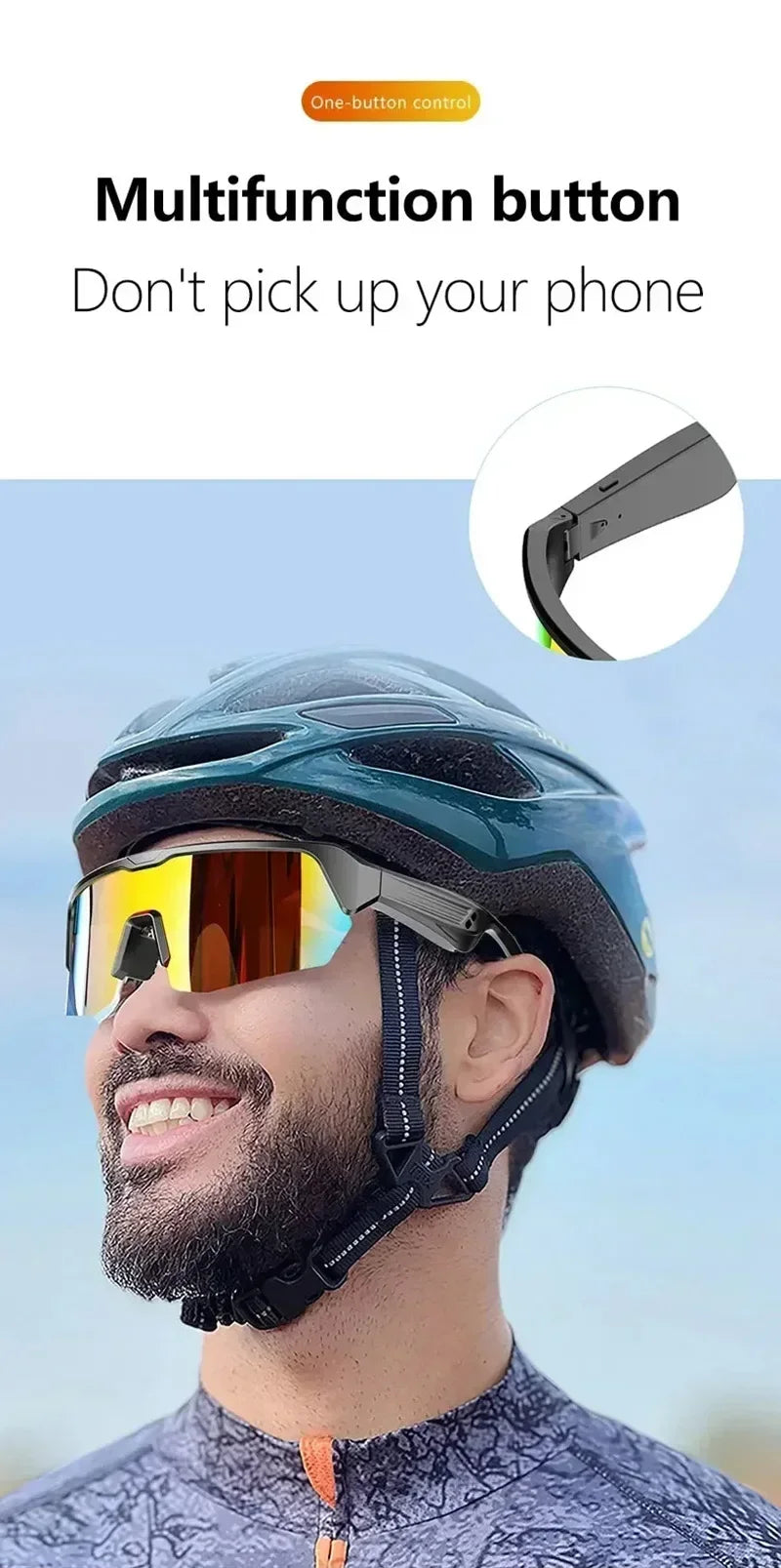 Tidesmit Bluetooth Cycling Glasses with Spatial Audio - Black Tidesmit