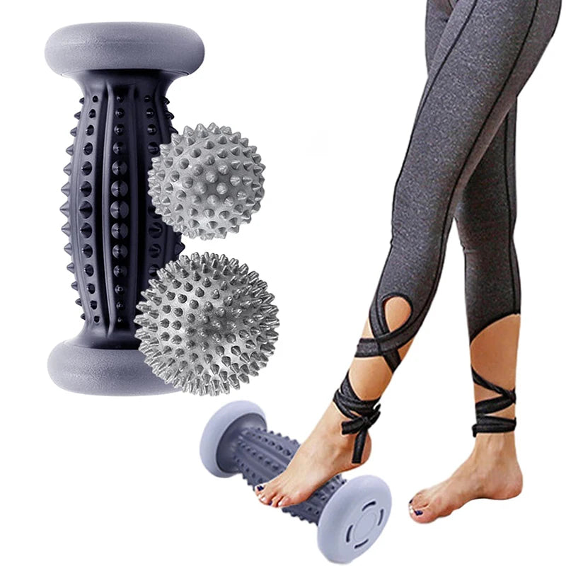 Foot Massage Roller and Spiky Ball Set for Targeted Muscle Relief Back Massage Instrument Tidesmit