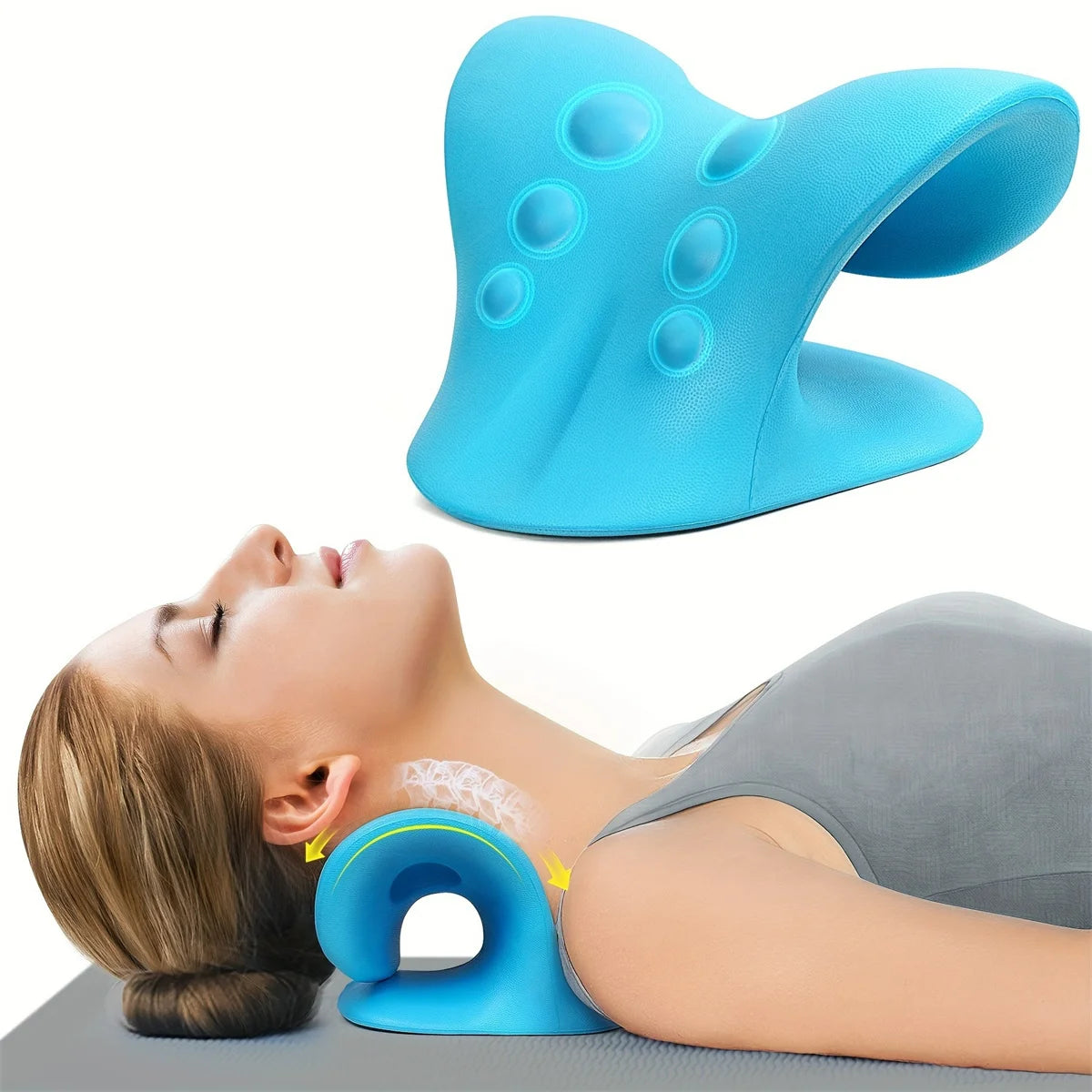 Cervical Neck Pillow for Pain Relief - Ergonomic Spine Support Back Massage Instrument Tidesmit