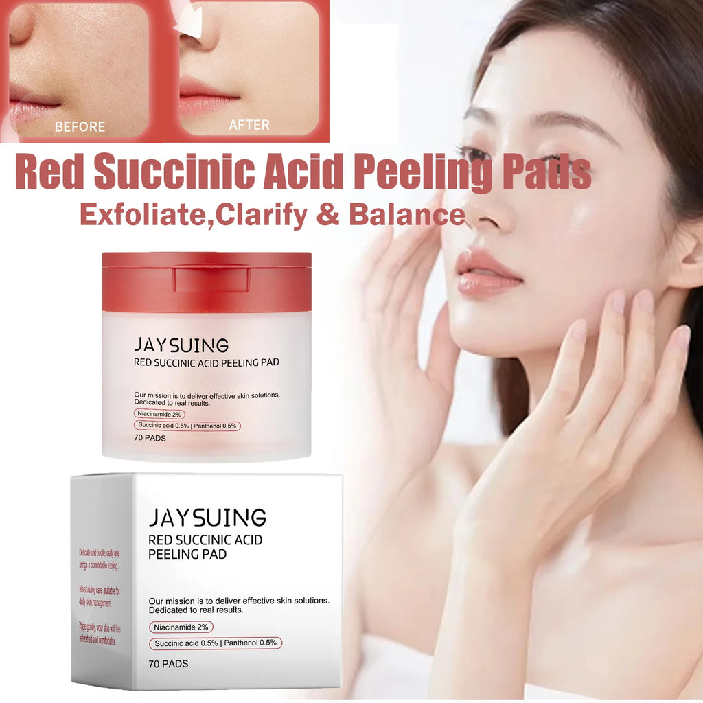 Succinic Acid Peeling Pads - Gentle Exfoliating Facial Treatment Scrubs Treatments Tidesmit