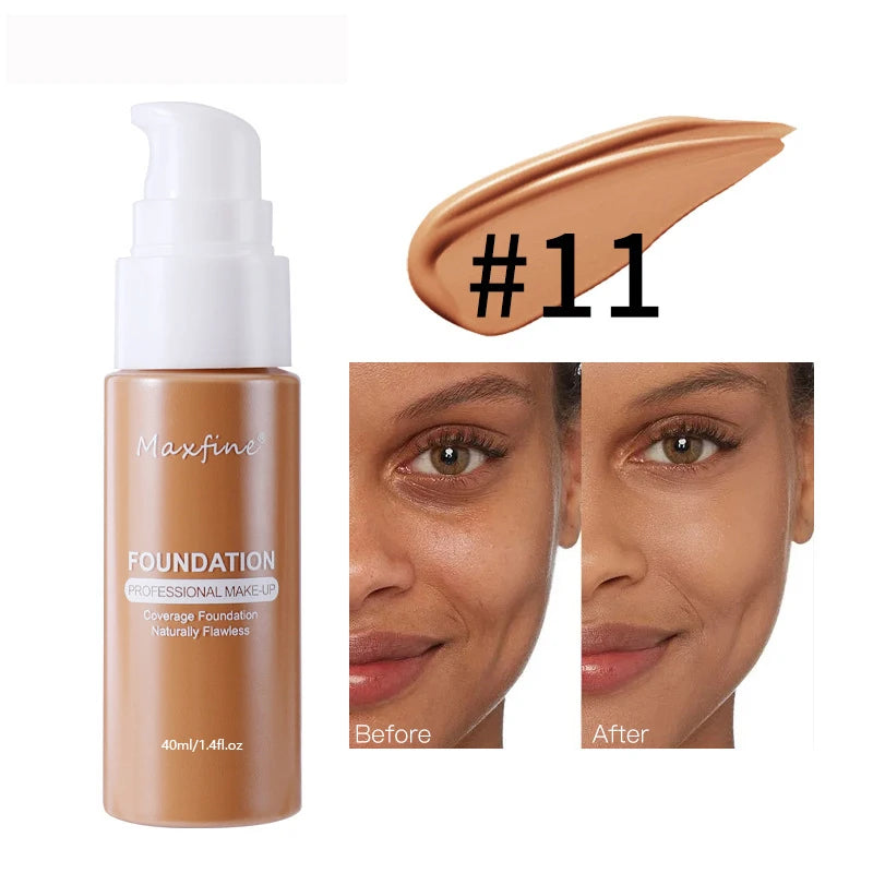 Tidesmit 12 color liquid foundation powder offering high coverage moisturizing finish and long lasting texture swatch