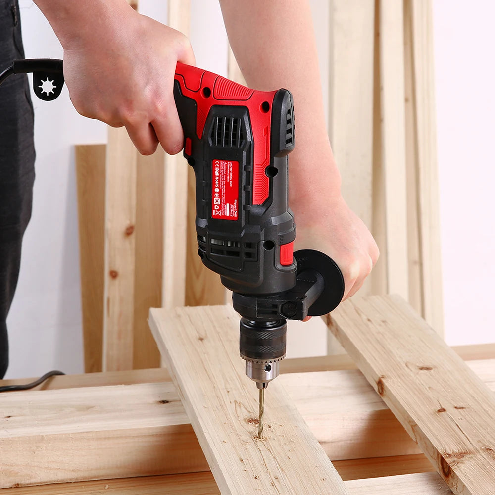 Hammer Drill Impact Drill 850W 3000 RPM Hand Electric Drill with 360° Rotating Handle Hammer and Drill 2 Mode in 1 with Depth