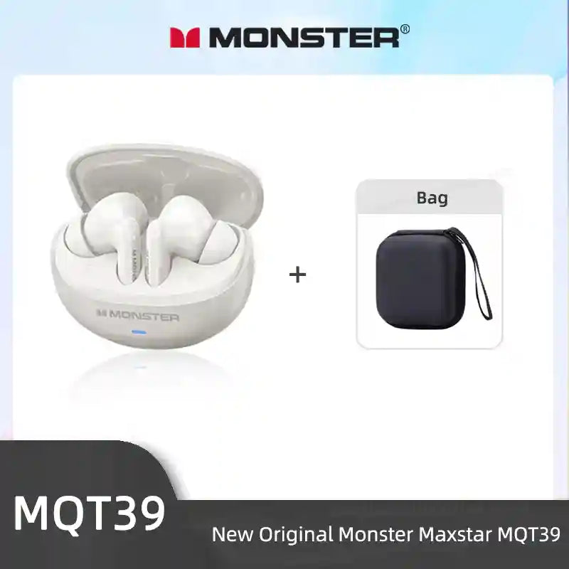 Tidesmit Wireless Bluetooth Earbuds with Active Noise Cancellation White And Bag Tidesmit