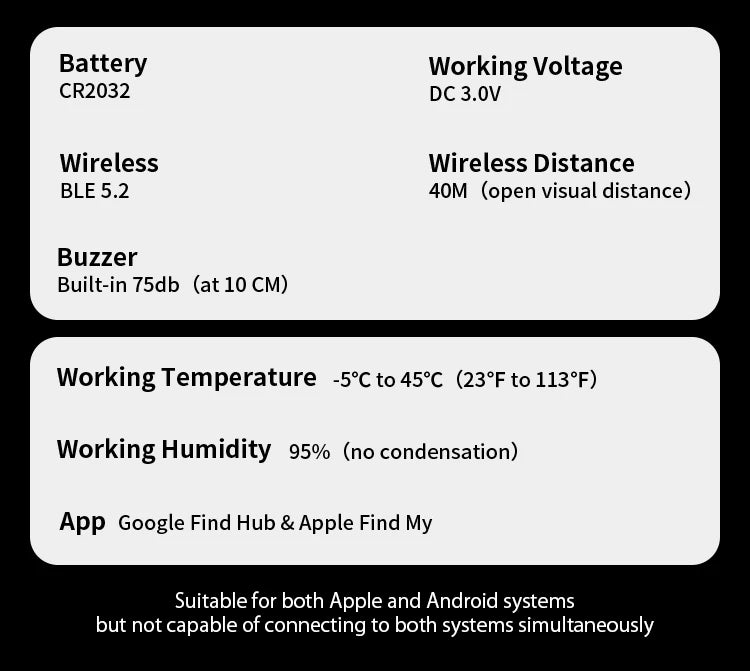 Dual System Smart Tracker for Google/Apple Find My Smart Activity Trackers+Silicone Case Android/IOS Find My Bluetooth Device