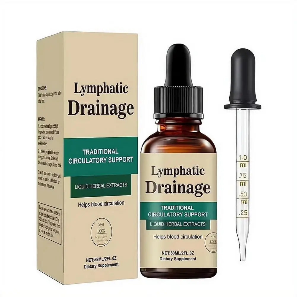 Natural Herbal Lymphatic Drainage Drops, Fast Absorb Detox Liquid Supplement Improve Blood Circulation Relieve Swelling Immune