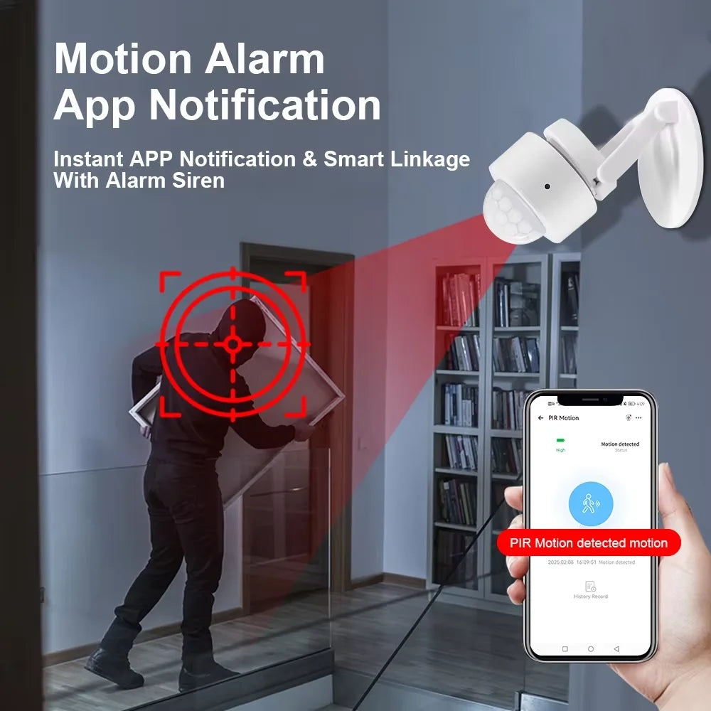 Zigbee PIR Motion Sensor - Smart Home Detector for Energy Efficiency Tidesmit