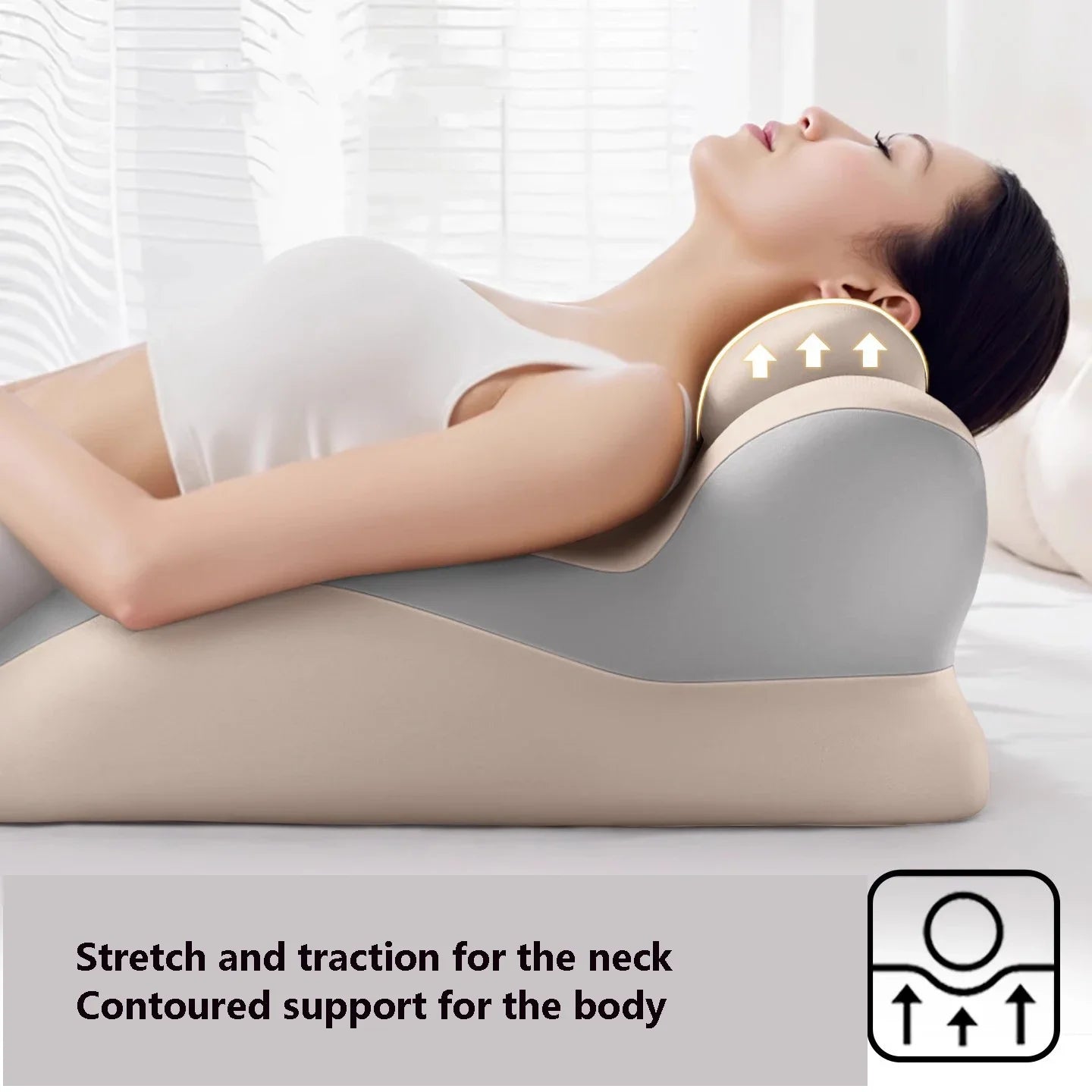 Memory Foam Ergonomic Pillow for Neck Support and Muscle Relief Massage Cushion Tidesmit