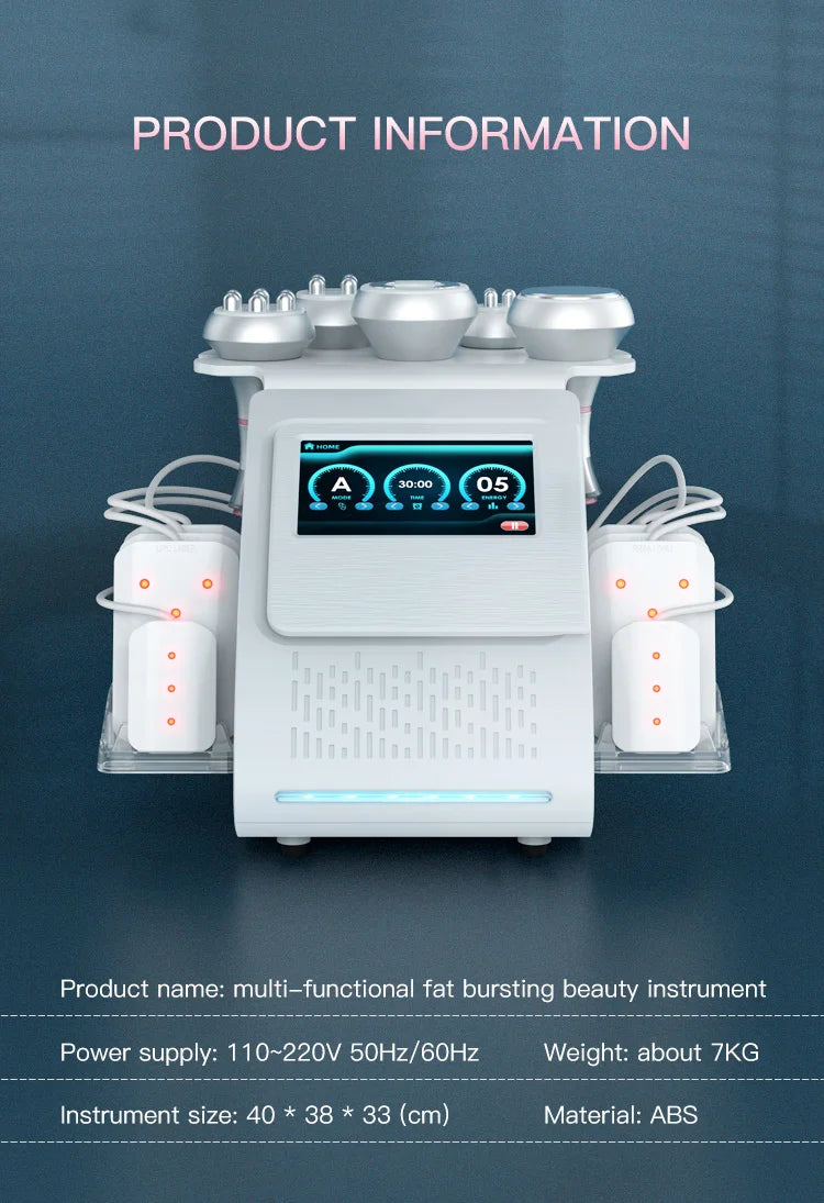 80K Ultrasonic Cavitation Machine: 6-in-1 Body Slimming Device Body Shaping Massage Equipment Tidesmit
