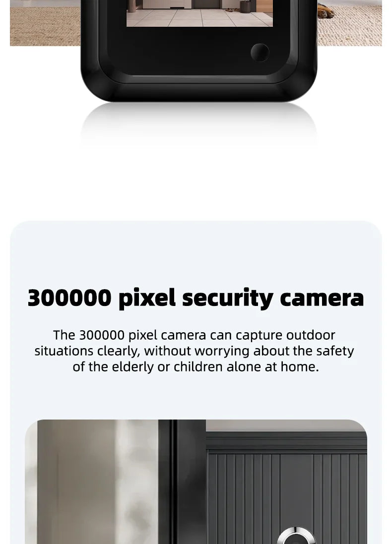 Danmini 2.4 Inch Hidden Peephole Doorbell 300 Thousand Pixels 120° Wide-angle Camera Digital Cat Eye Door Viewer Outdoor Monitor