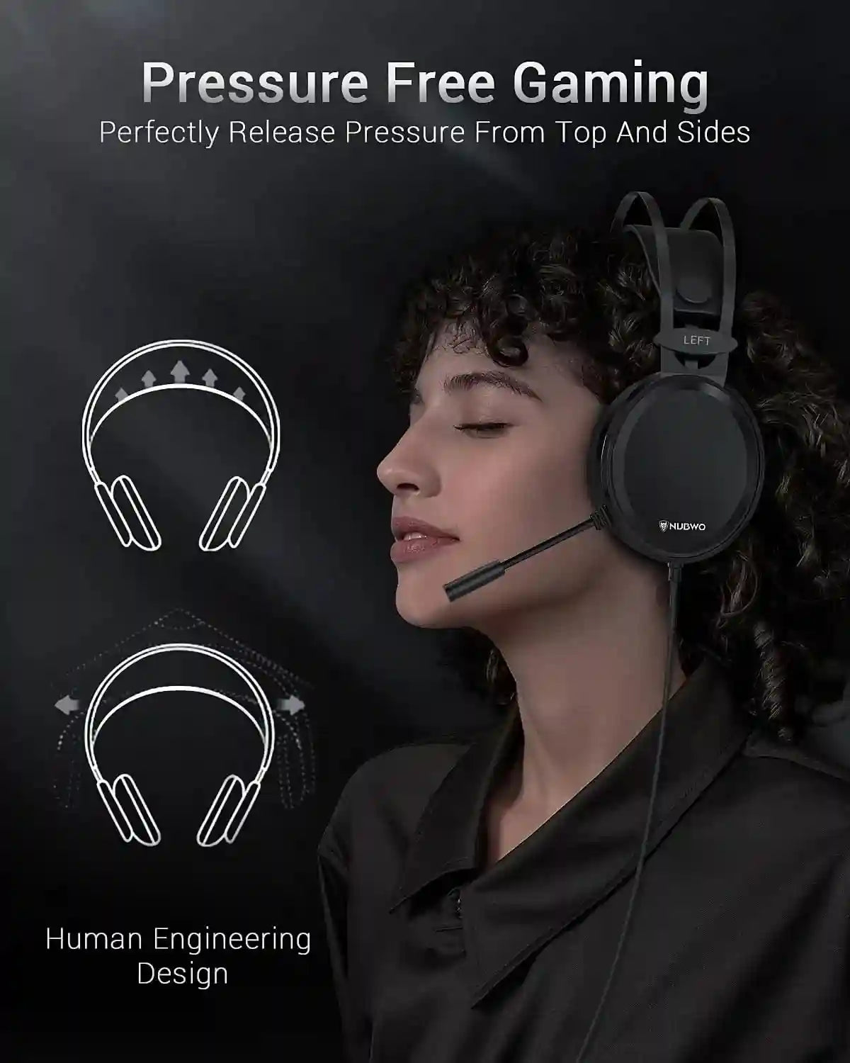Tidesmit Gaming Headset with Noise Canceling Mic - Black PS5 PC Xbox Tidesmit