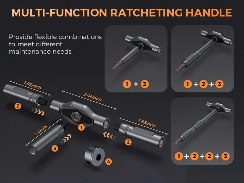 74 in 1 Ratchet Screwdriver Set Detachable T Handle Precision Repair Tool Kit Portable Magnetic Bits for Furniture Computer Bicycle Eyeglasses Phone Electronics DIY Home Maintenance Multi Function Hand Tool Kit