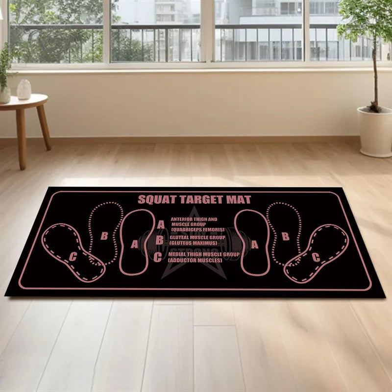 80*35CM Squat Step Position Guide Mat Multipurpose Work Out Mat Leg Muscle Targeting Training Hip Muscle Mat for Yoga Pilates