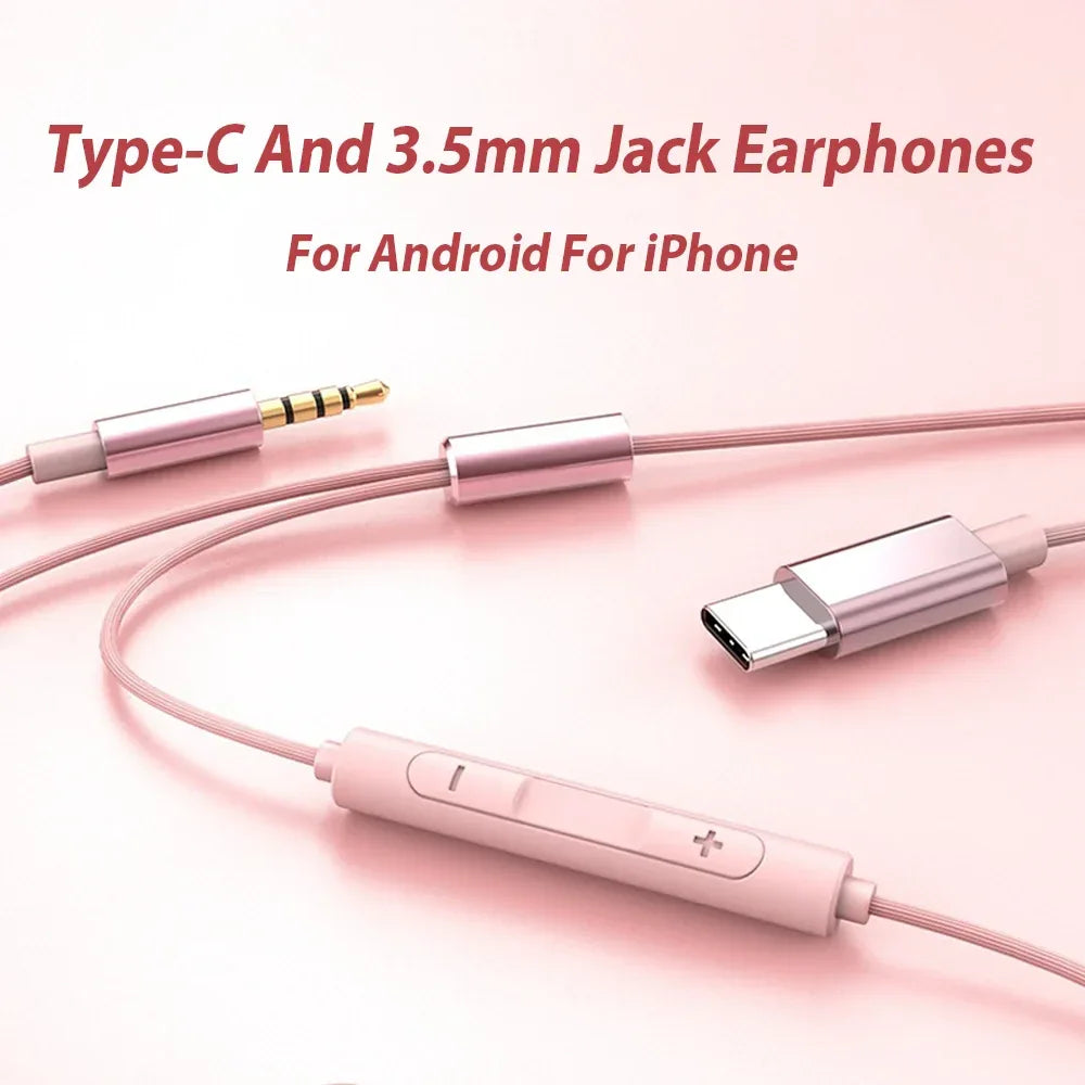 USB-C HiFi Wired Earbuds with Mic - Tidesmit Universal Audio Tidesmit
