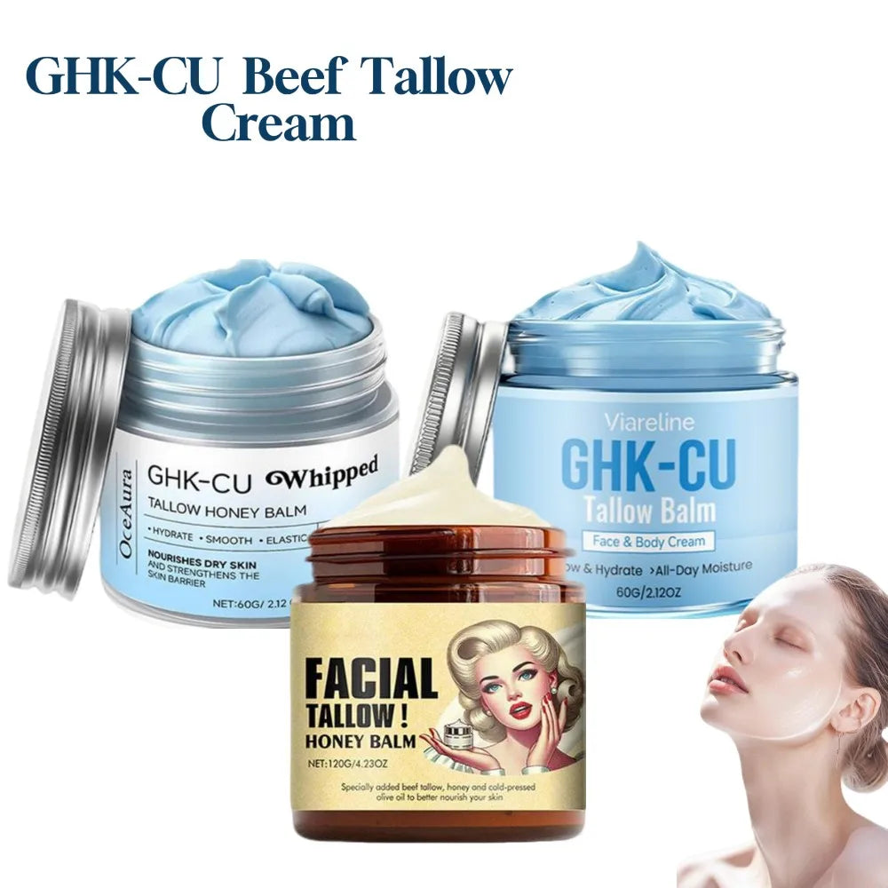 Copper Peptides GHK-Cu Beef Tallow Cream For Daily Care Not Greasy Deep Moisturizing Smoothing Skin Repair Skin Barrier Skincare