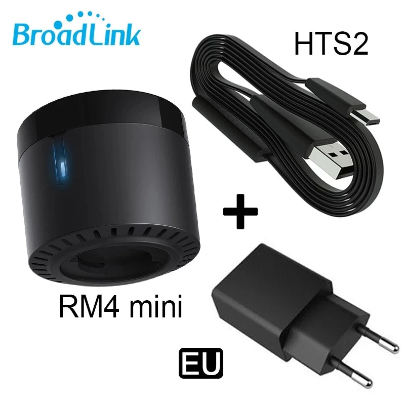 Smart universal remote hub kit with temperature/humidity sensor, EU plug, and cables