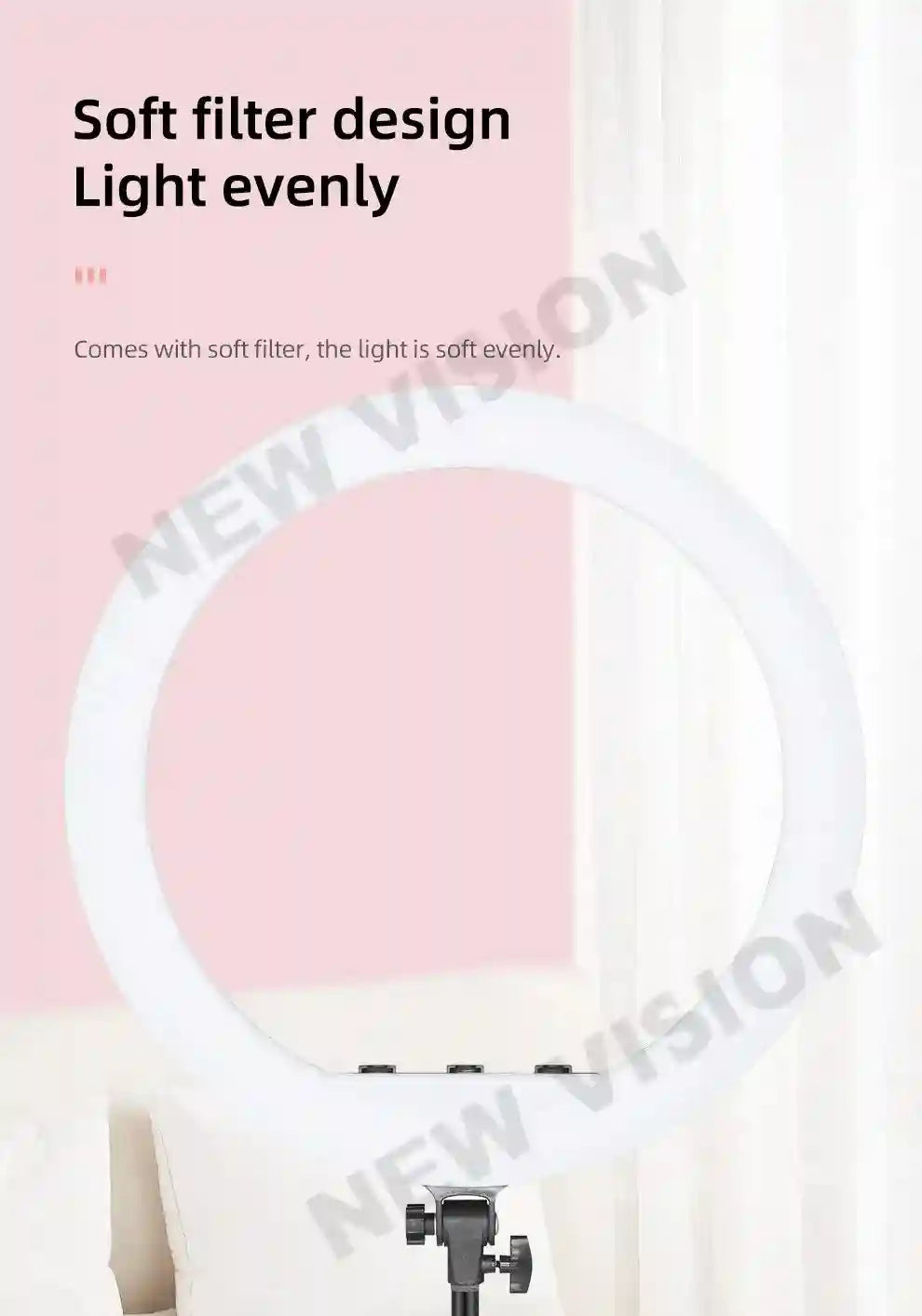 21-Inch LED Ring Light with Adjustable Color Temperature and Tripod Kit Tidesmit