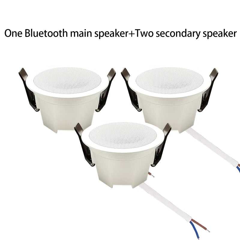 2 Inch Mini Bluetooth Ceiling Speakers Home Audio Audience Stereo Sound System Indoor Music Flush Mount Speakers Kitchen Bedroom