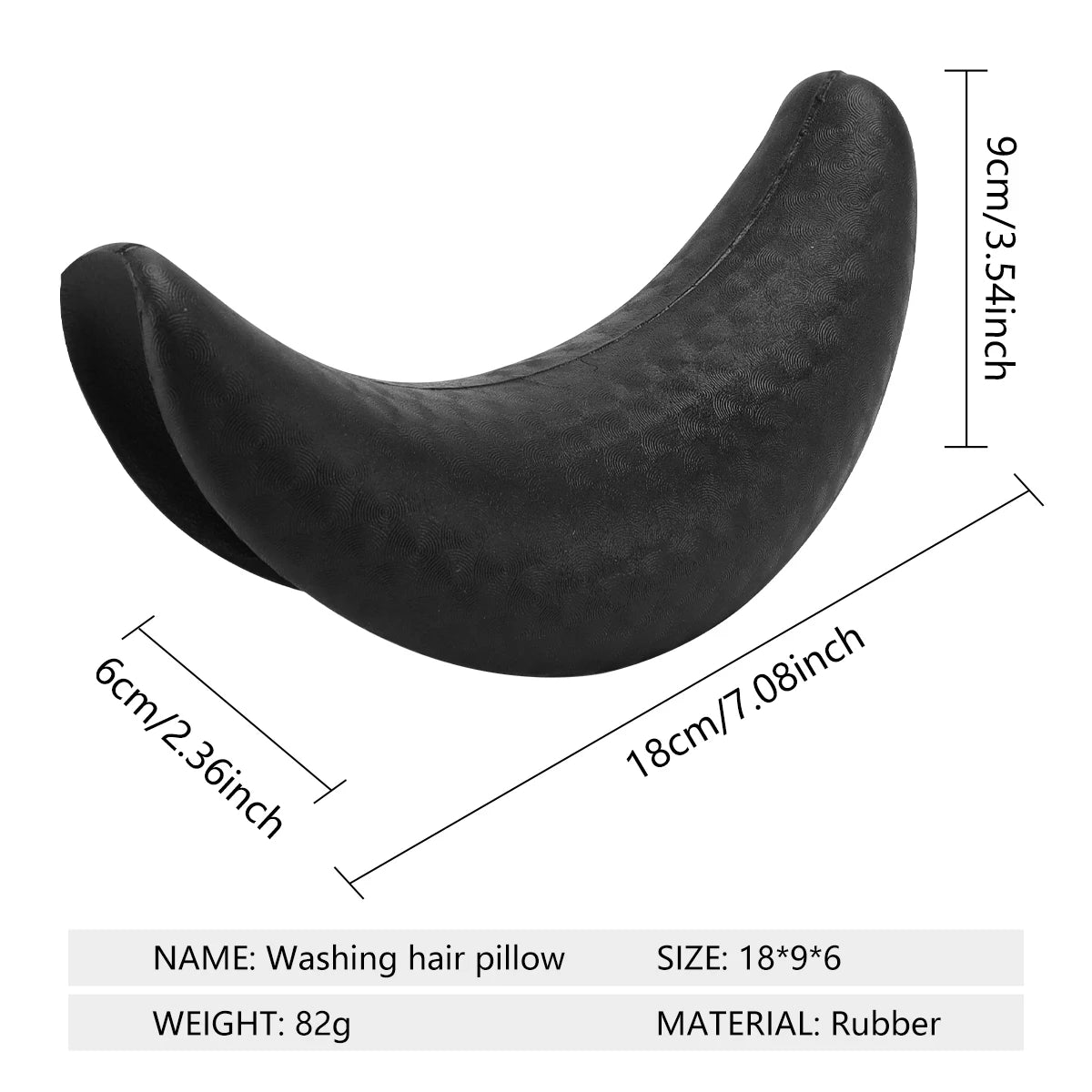 Silicone Shampoo Bowl Neck Rest Pillow - Ergonomic Salon Cushion Black Massage Chairs Tidesmit
