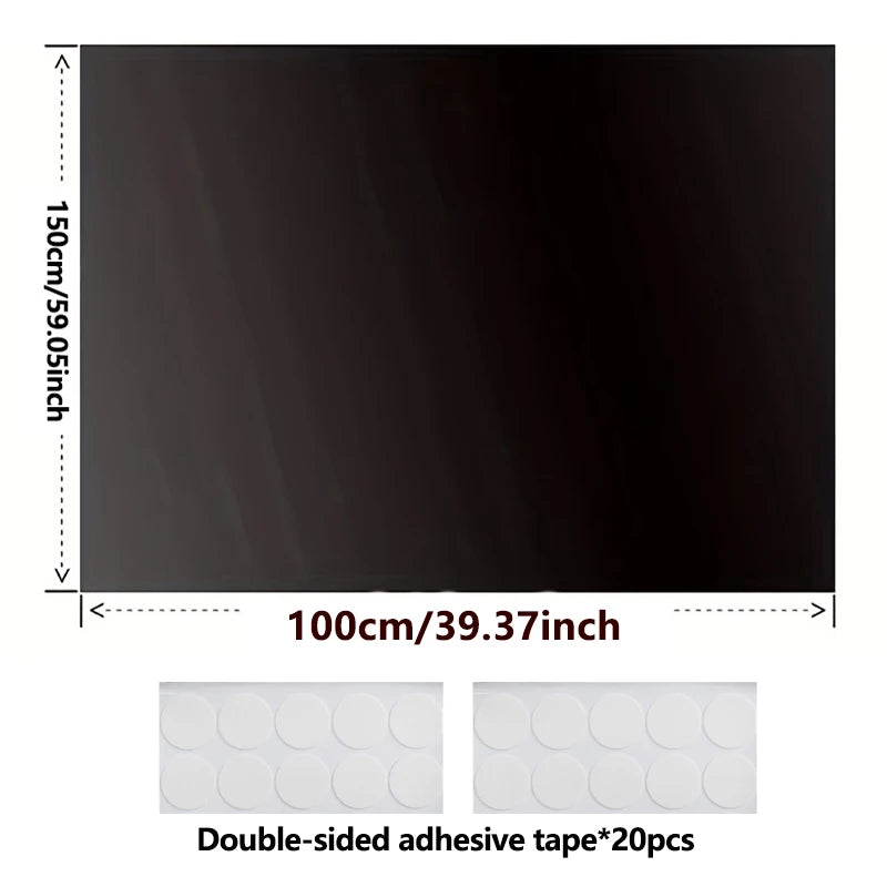 Dark blackout window shade cloth with double-sided adhesive tape, 20 pieces
