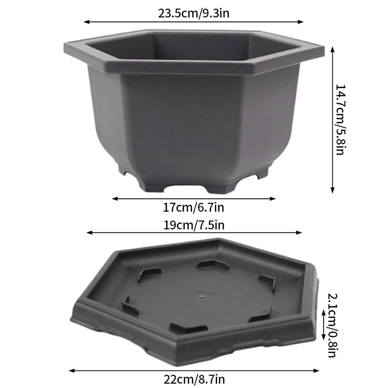 Garden Landscape Bonsai Tray Square Rectangular Flowerpot Succulent Plant Flowerpot Bonsai Pot Small Potted Gardening Supplies