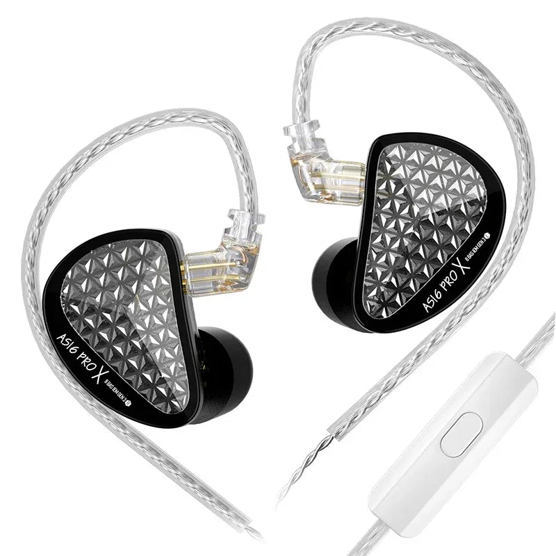 16BA In-Ear Monitors: Tidesmit HiFi Wired Earphones with Detachable Cable black with mic Tidesmit