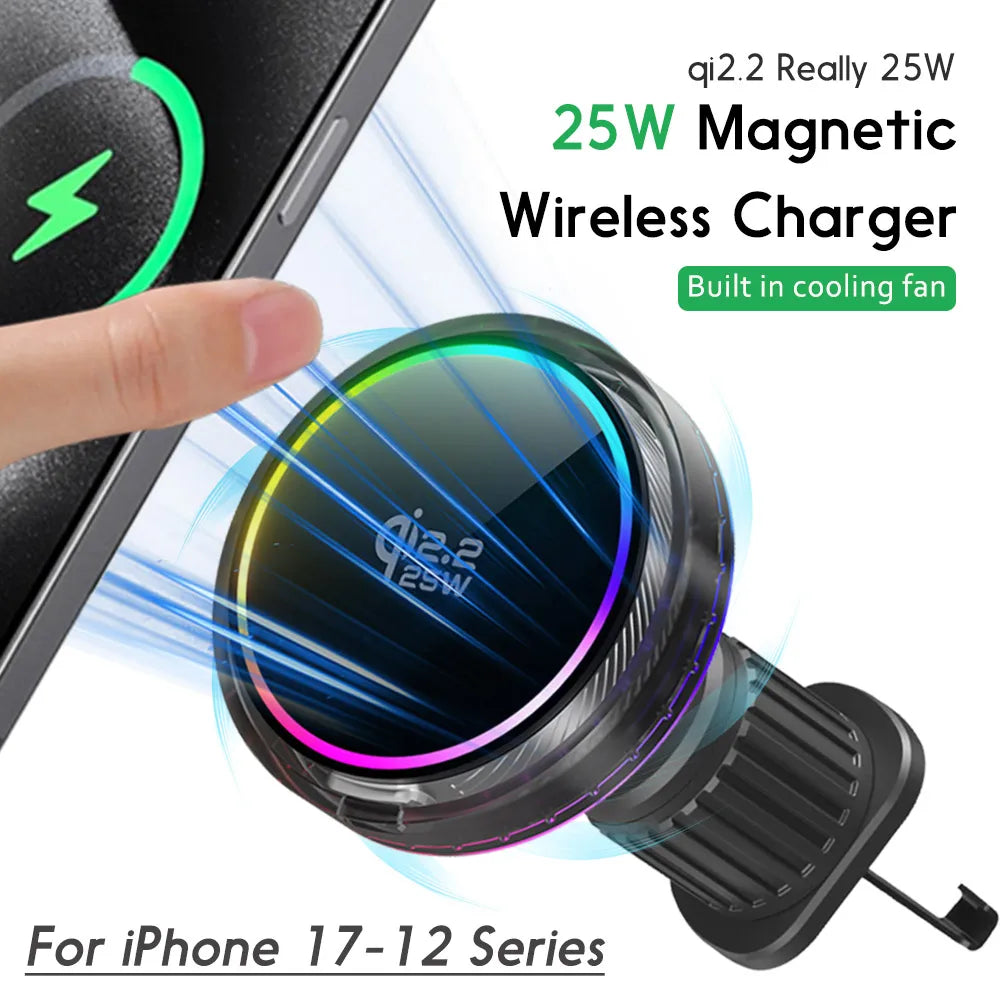 Tidesmit 25W Magnetic Wireless Car Charger - Qi Certified Fast Charging Tidesmit