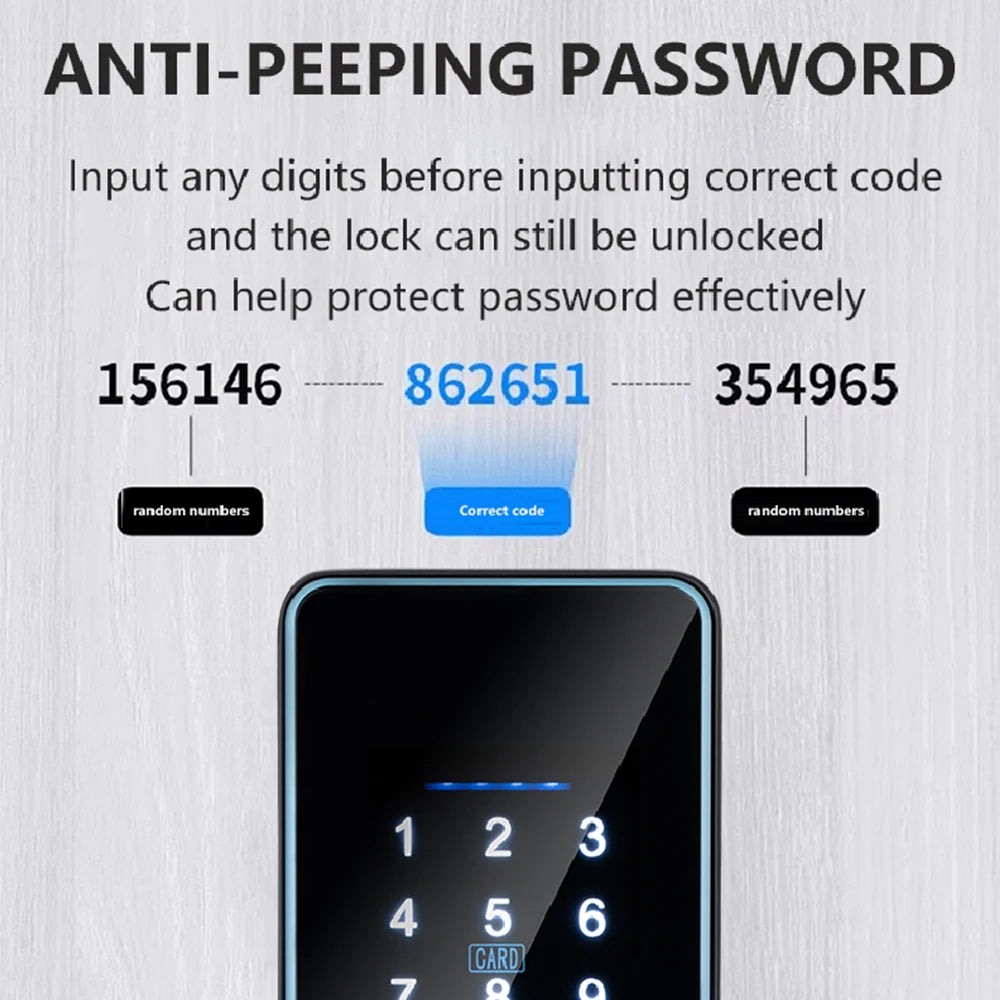 2026 New WiFi Tuya APP Smart Door Lock Remote Unlocking Digital Electronic Smart Home Wooden Door Lock Fingerprint Sound Quiet