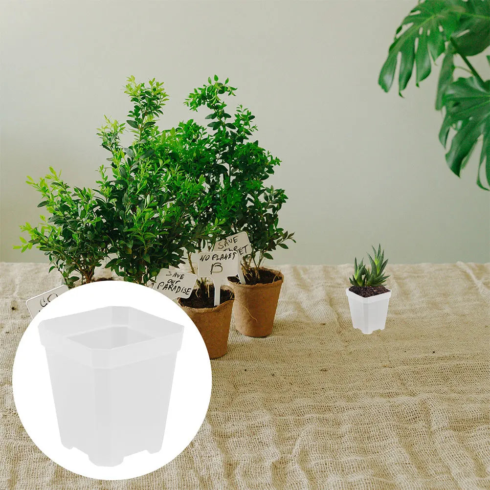 Mini Seedling Pots 20Pcs Plant Seeding- Planting Cup Plastic Deep Nursery Tree Pot Flower Plant Container Pot Garden Grow