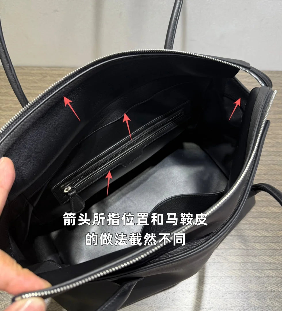 2026 new cow spine leather large capacity shoulder bag, leather handbag, commuting leather women's bag, high-end customized vers