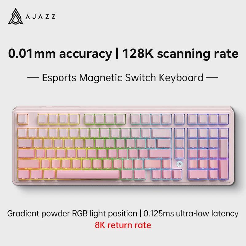 AJAZZ AK980 MAX HE 8K - New Magnetic Switch Type-C - Wired Only - Computer Gaming Keyboard Upgrade Gasket Mechanical Keyboard