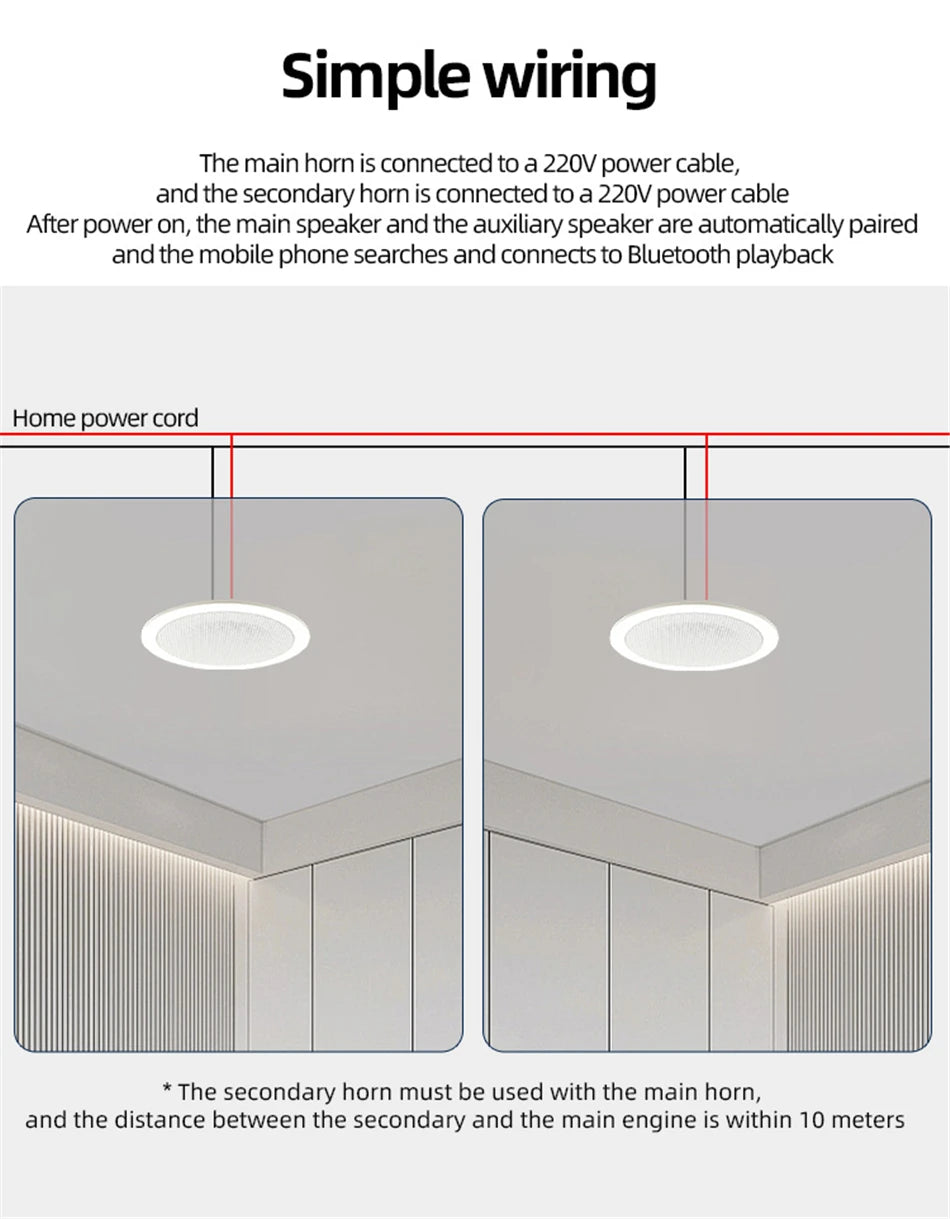 2 Inch Mini Bluetooth Ceiling Speakers Home Audio Audience Stereo Sound System Indoor Music Flush Mount Speakers Kitchen Bedroom