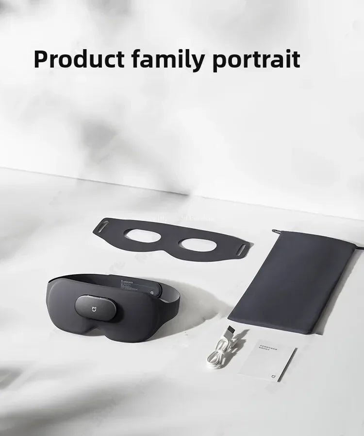 Smart Massage Eye Mask | 3D Heat Therapy & App Control - Black Relaxation Treatment Tidesmit