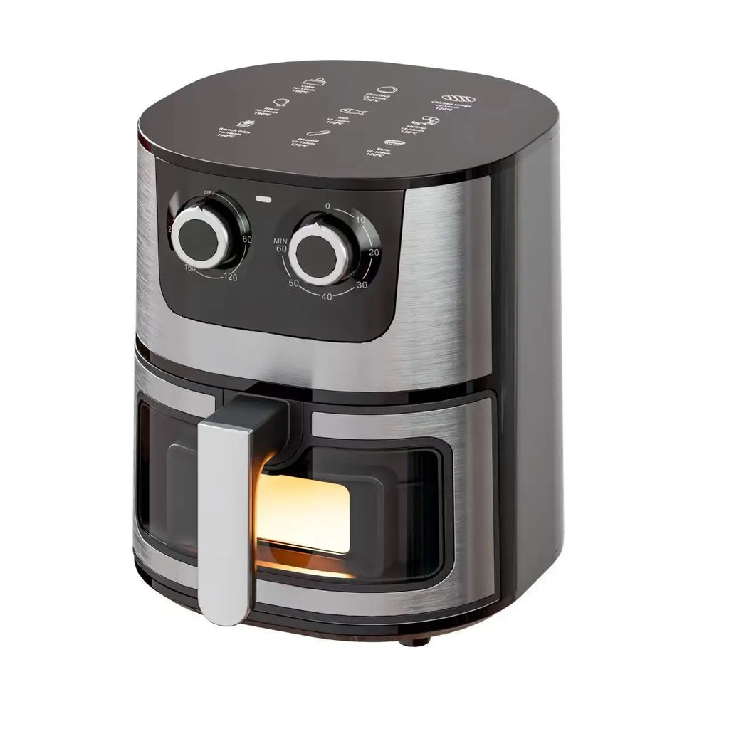 7L Air Fryer Big Capacity Stainless Steel Visible Electric Fryer Household Electric Oven Multi-function