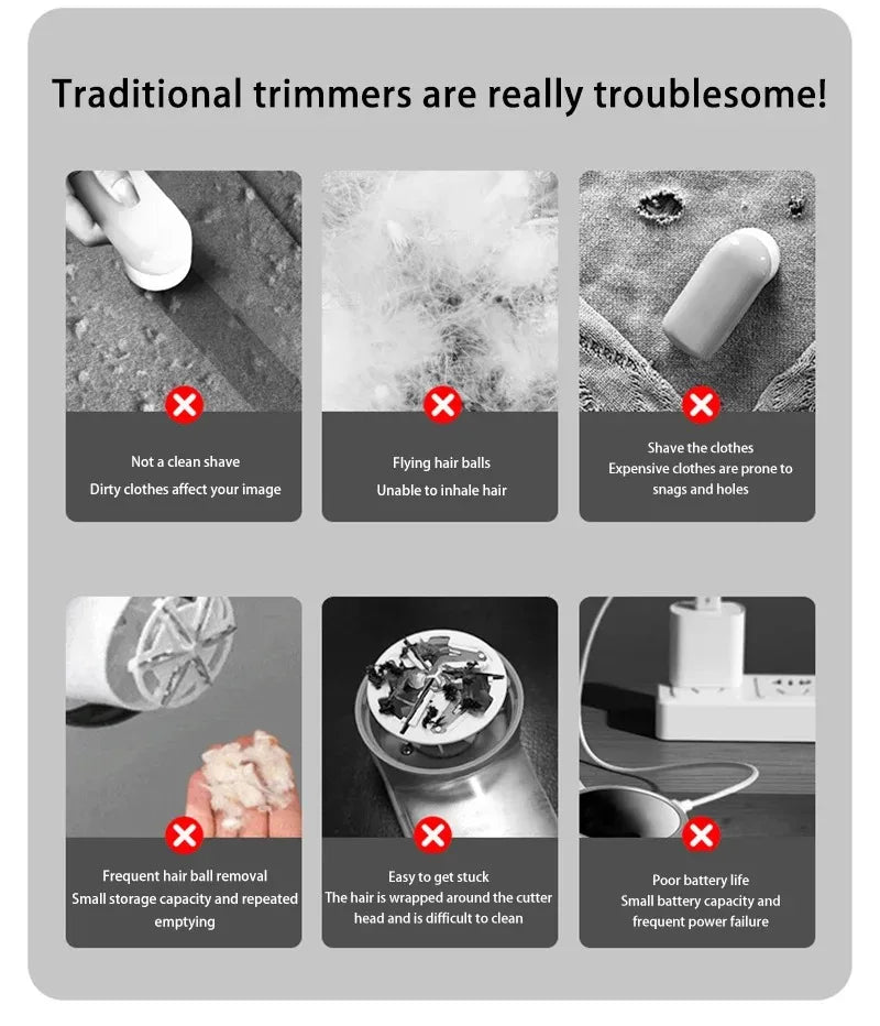 Tidesmit rechargeable fabric shaver for removing lint and hair balls from clothes, carpets, and upholstery
