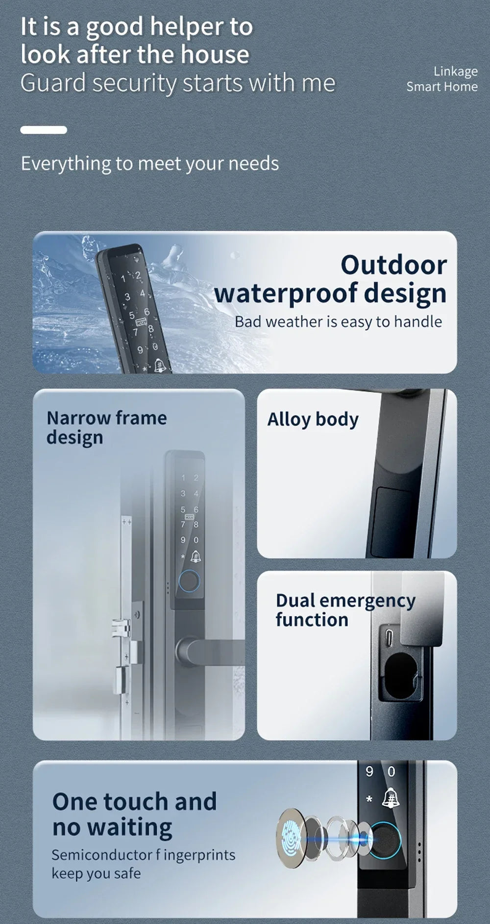 Euro 85 92mm Mortise Smartphone Access Keyless Entry Door Lock Handle Ultra-thin App Remote Operation WiFi Smart Lock