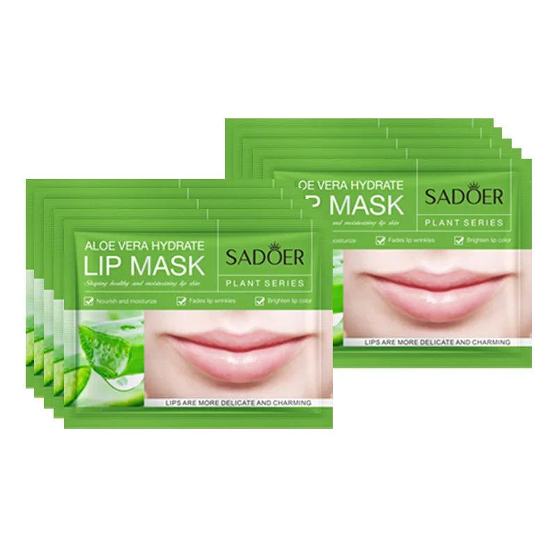 Moisturizing Lip Mask - Nourishing Collagen Gel Patches (10pcs) Lip Care Aloe 10pcs Tidesmit