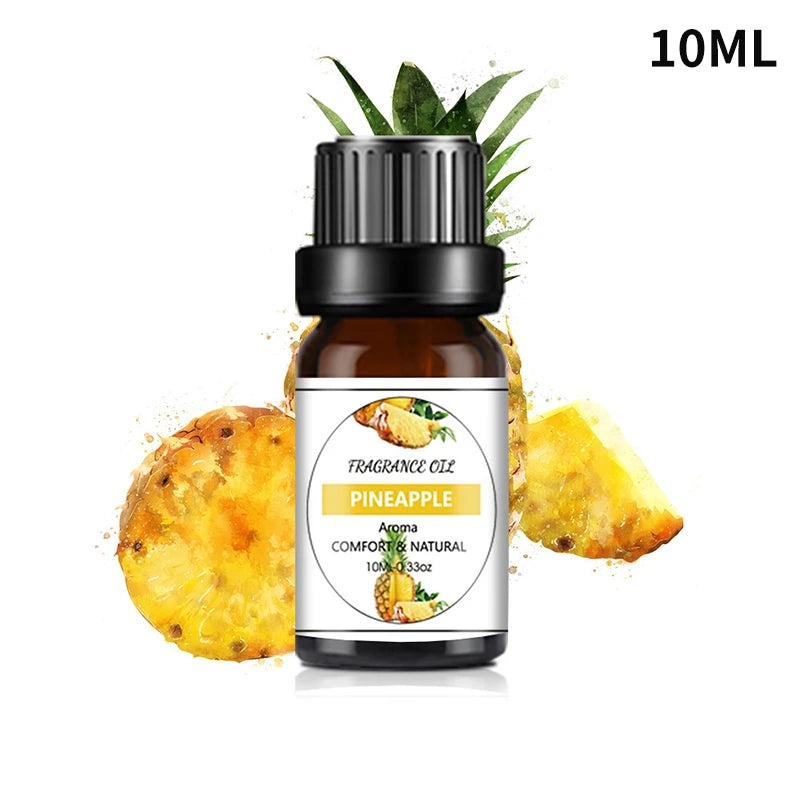10ML Cherry Strawberry Lavender Jasmine Rose Vanilla Essential Oils for Diffuser, Humidifier, Massage, Candle, Soap Making