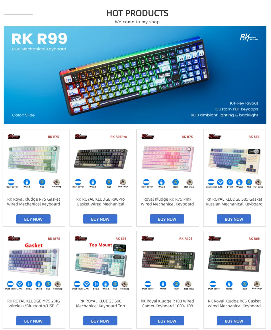 ROYAL KLUDGE RK M75 HE Magnetic Switch Mechanical Keyboard Rapid Trigger 0.01mm 75% RGB Hot Swap Gasket E-Sports Gaming Keyboard