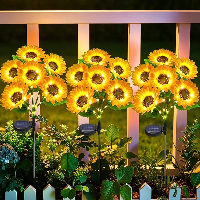 Solar Garden Lights Outdoor Blue Hydrangea Flower Pathway Light for Yard  Garden Lawn Decoration
