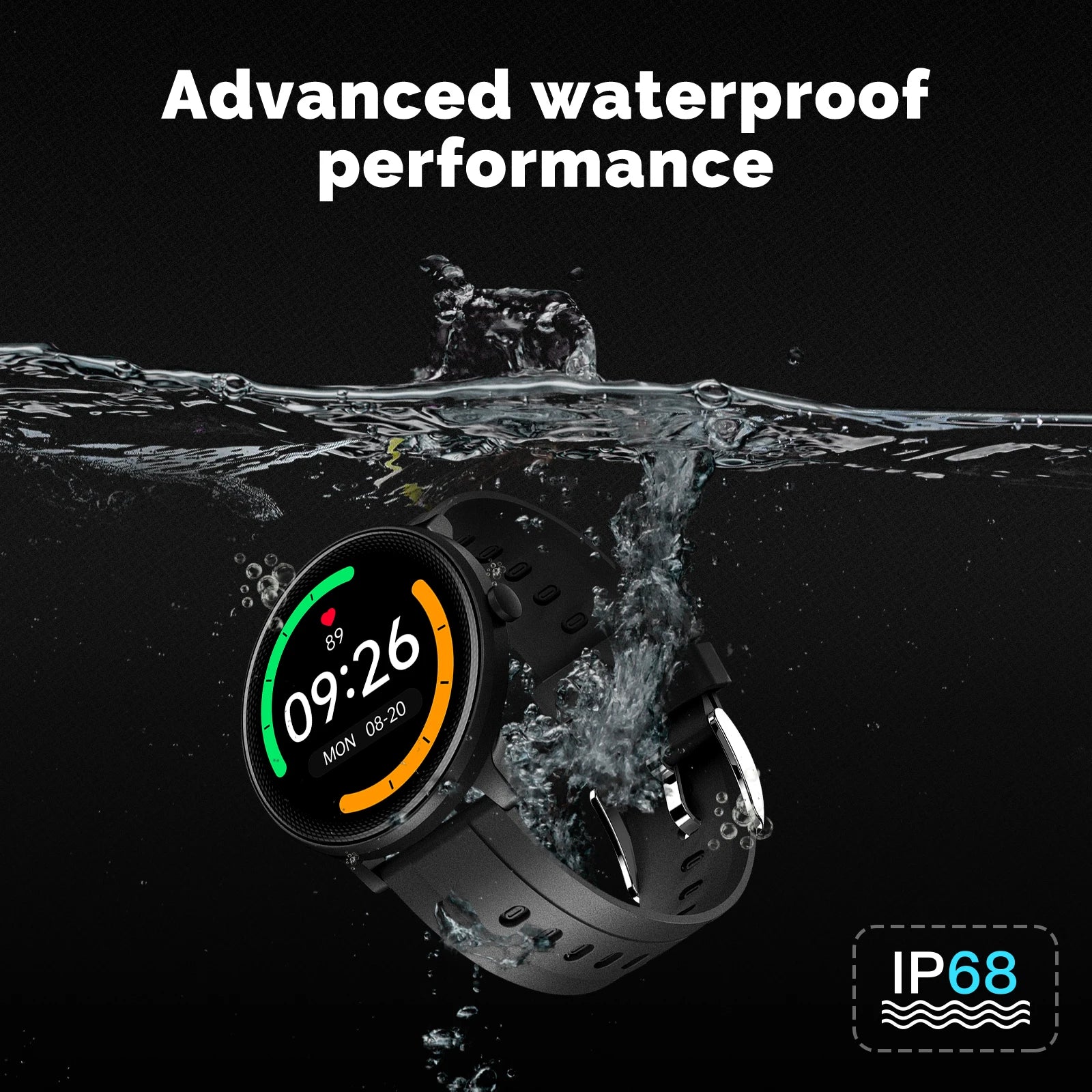 MOES Smart Watch Alexa Built-in Fitness Tracker Heart Rate and Two Dial Styles Blood Oxygen Monitor, IP68 Waterproof Touchscreen