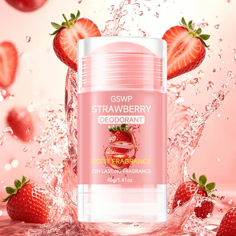 Tidesmit GSWP Strawberry Deodorant stick for underarms and neck to effectively eliminate body odor, 40g and 80g sizes.