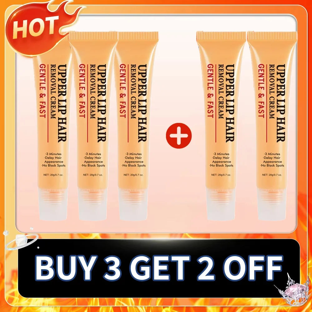 Fast Hair Removal Cream | Painless Depilatory for Face and Body Lip Care Buy 3 get 2 free Tidesmit