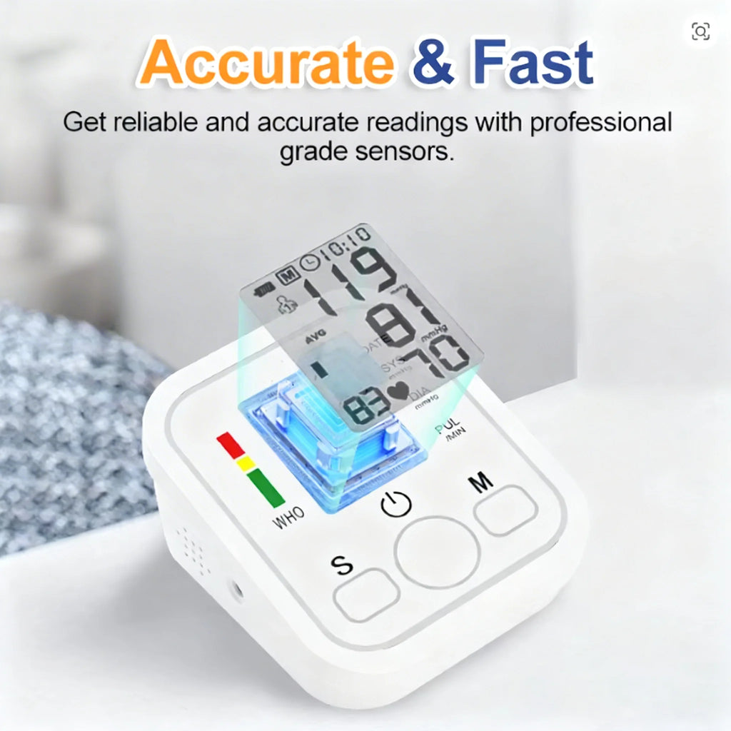 Blood Pressure Meter Digital Automatic Tonometer Upper Arm Blood Pressure Monitor Medical Tensiometer Sphygmomanometer Measure