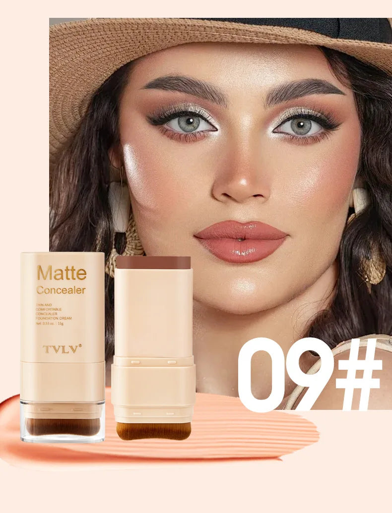Tidesmit Eraser Concealer Double-Head Foundation Stick swatch showing nine-color waterproof non-gluggy texture